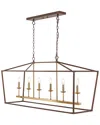 Jonathan Y Pagoda 49in Linear 6-bulb Led Pendant In Metallic