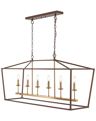 Jonathan Y Pagoda 49in Linear 6-bulb Led Pendant In Metallic