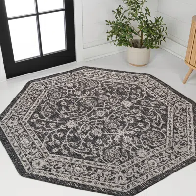 JONATHAN Y PALAZZO VINE AND BORDER TEXTURED WEAVE INDOOR/OUTDOOR AREA RUG