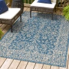 Jonathan Y Palazzo Vine And Border Textured Weave Indoor/outdoor Area Rug In Navy/gray