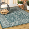 Jonathan Y Palazzo Vine And Border Textured Weave Indoor/outdoor Area Rug In Teal/gray