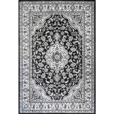 Jonathan Y Palmette Modern Persian Floral Area Rug In Cream/gray/black