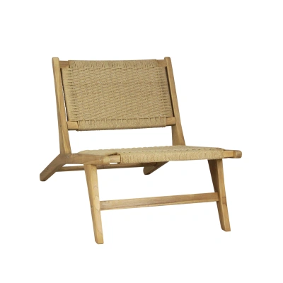 Jonathan Y Parker Mid-century Modern Woven Seagrass Wood Armless Lounge Chair, Natural In Neutral