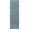 Jonathan Y Pata Hand Woven Chunky Jute With Fringe Area Rug In Blue