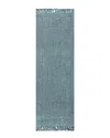 Jonathan Y Pata Hand Woven Chunky Jute With Fringe Area Rug In Blue