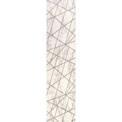Jonathan Y Patras Modern Geometric Marbled Area Rug In Ivory/gray