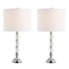 Jonathan Y Paul 26" Crystal/metal Led Table Lamp, Clear/chrome In Clear/chrome