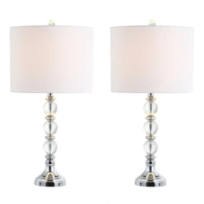 Jonathan Y Paul 26" Crystal/metal Led Table Lamp, Clear/chrome