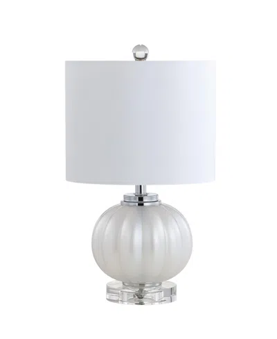Jonathan Y Pearl Glasscrystal Led Table Lamp In White,chrome