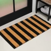 Jonathan Y Peater Classic Casual Commerical Natural Coir Indoor/outdoor Mat In Black