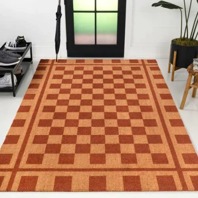 Jonathan Y Peater Classic Casual Commerical Natural Coir Mat Indoor/outdoor In Brown
