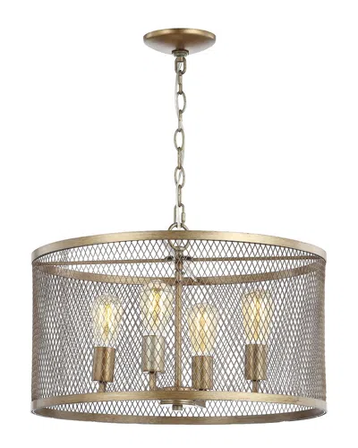 Jonathan Y Pen 4-light 20in Adjustable Industrial Mesh Led Chandelier In Multi