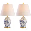 Jonathan Y Penelope 22in Chinoiserie Led Table Lamp In Blue/white