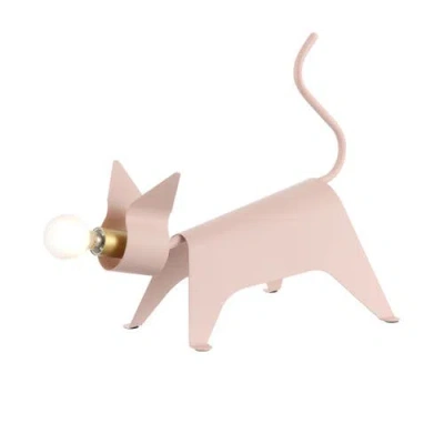 Jonathan Y Penelope Modern Industrial Iron Feline Led Kids' Lamp In Pink