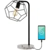 Jonathan Y Penta 23.5" Industrial Farmhouse Head-adjustable Iron Led Task Lamp With Usb Charging Por In Black
