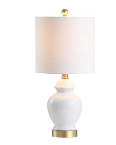Jonathan Y Perry 20in Ceramic Metal Led Table Lamp In White