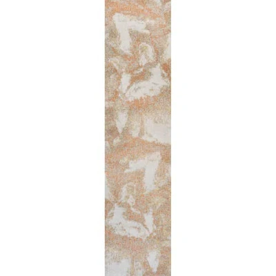Jonathan Y Petalo Abstract Two-tone Modern Area Rug In Orange/beige/cream