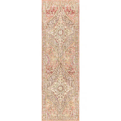 Jonathan Y Petras Modern Ornate Medallion Area Rug In Pink