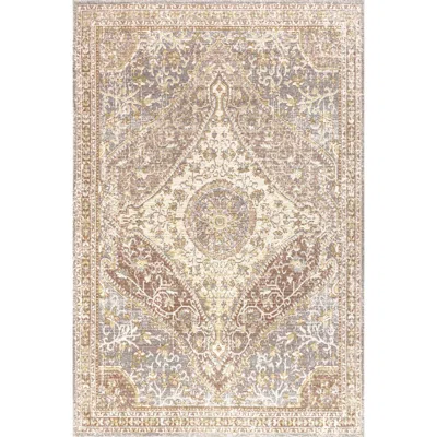 Jonathan Y Petras Modern Ornate Medallion Area Rug In Gray/brown