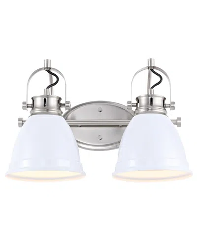 Jonathan Y Phineas 16in 2-light Farmhouse Bohemian Iron Led Vanity In White