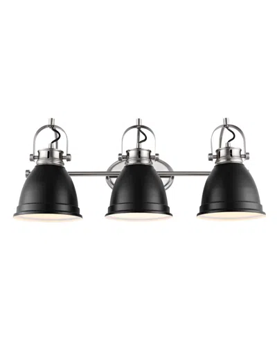 Jonathan Y Phineas 25.5" 3-light Farmhouse Bohemian Iron Led Vanity In Black