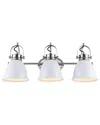 Jonathan Y Phineas 25in 3-light Farmhouse Bohemian Iron Led Vanity In White