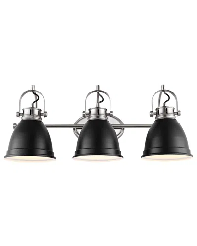 Jonathan Y Phineas 25in 3-light Farmhouse Bohemian Iron Led Vanity In Black