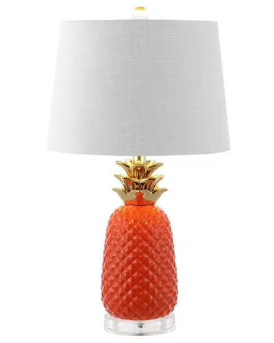 Jonathan Y Pineapple 23in Classic Vintage Ceramic Led Table Lamp In Orange