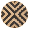 Jonathan Y Piper Two-tone Chevron Round Jute Round Area Rug In Black/natural