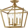 Jonathan Y Plains 4-light Iron Modern Farmhouse Led Flush Mount In Brass Gold