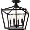 Jonathan Y Plains 4-light Iron Modern Farmhouse Led Flush Mount In Oil Rubbed Bronze