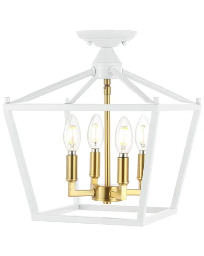 Jonathan Y Plains Semi Flush Mount In White