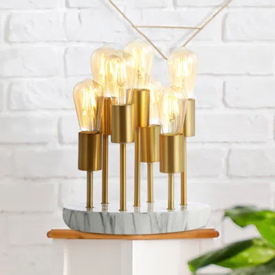 Jonathan Y Pleiades 13.5" Modern Metal/resin Led Accent Lamp In Gold