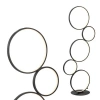 Jonathan Y Pluto Stacked Circles 45" 5-light Contemporary Modern Iron/aluminum Integrated Led Floor In Black