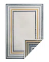 Jonathan Y Pollux Classic Coastal Mitred Stripe Reversible Machine-washable Cream/navy 4 Ft. X 6 Ft. Indoor/out In Cream