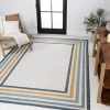 Jonathan Y Pollux Classic Coastal Mitred Stripe Reversible Machine-washable Cream/navy 4 Ft. X 6 Ft. Indoor/out In Cream/navy