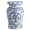 Jonathan Y Poppies 17.7" Ceramic Garden Stool In White/blue