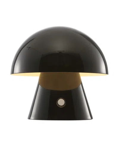 Jonathan Y Porcini 7" Contemporary Bohemian Rechargeable, Cordless Iron Integrated Led Mushroom Table Lamp In Black