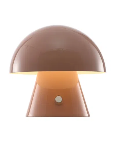 Jonathan Y Porcini 7" Contemporary Bohemian Rechargeable, Cordless Iron Integrated Led Mushroom Table Lamp In Pink