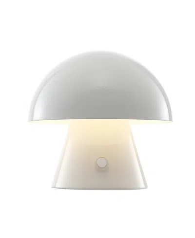 Jonathan Y Porcini 7" Contemporary Bohemian Rechargeable, Cordless Iron Integrated Led Mushroom Table Lamp In White