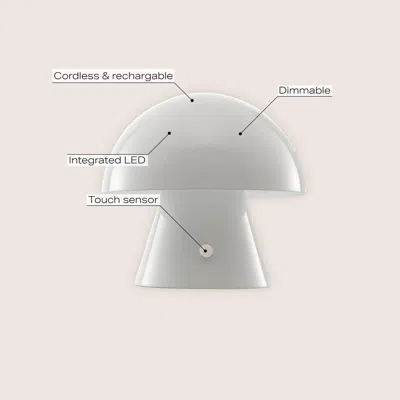 Jonathan Y Porcini Contemporary Bohemian Rechargeable/cordless Iron Integrated Portable Led Mushroom In White