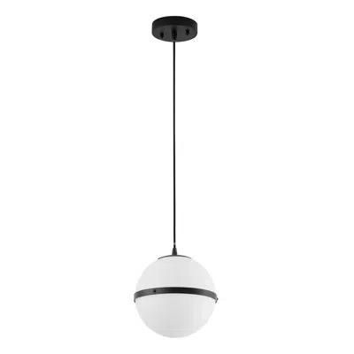 Jonathan Y Porter 8" Modern Minimalist Globe Led Pendant Light In Black