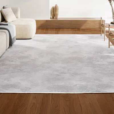 Jonathan Y Porter Geometric Art Deco Fan Pattern High-low Area Rug In White/light Gray