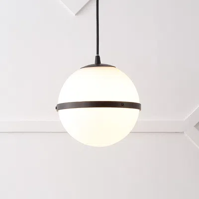 Jonathan Y Porter Modern Minimalist Globe Led Pendant Light In White