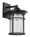 Jonathan Y Porto 14in Outdoor Wall Lantern Crackled Glass Metal Integrated Led Sconce