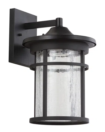 Jonathan Y Porto 14in Outdoor Wall Lantern Crackled Glass Metal Integrated Led Sconce