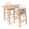 Jonathan Y Porto Modern Coastal 3-piece Acacia Wood Outdoor Bar Set With Cushions, Gray/teak Brown