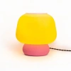 Jonathan Y Portobello Modern Classic Plant-based Led 3d Printed Mushroom Table Lamp, Dimmable In Yellow/hot Pink