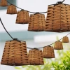 Jonathan Y Quinn 10-light Indoor/outdoor Classic Vintage Incandescent G40 Square Shaded String Light In Brown