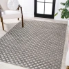 Jonathan Y Rabat High-low Pile Mini-diamond Trellis Indoor/outdoor Area Rug In Dark Gray/ivory